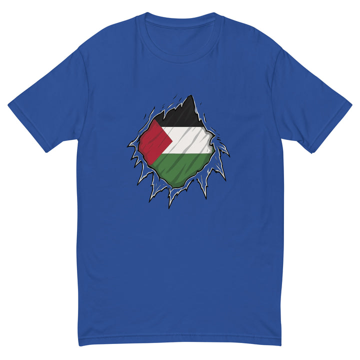 Short Sleeve T-Shirt - Palestine Hero, Mens Fitted T Shirt Royal Blue
