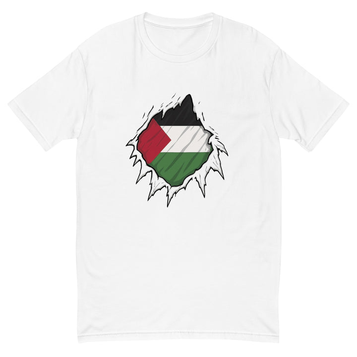 Short Sleeve T-Shirt - Palestine Hero, Mens Fitted T Shirt White