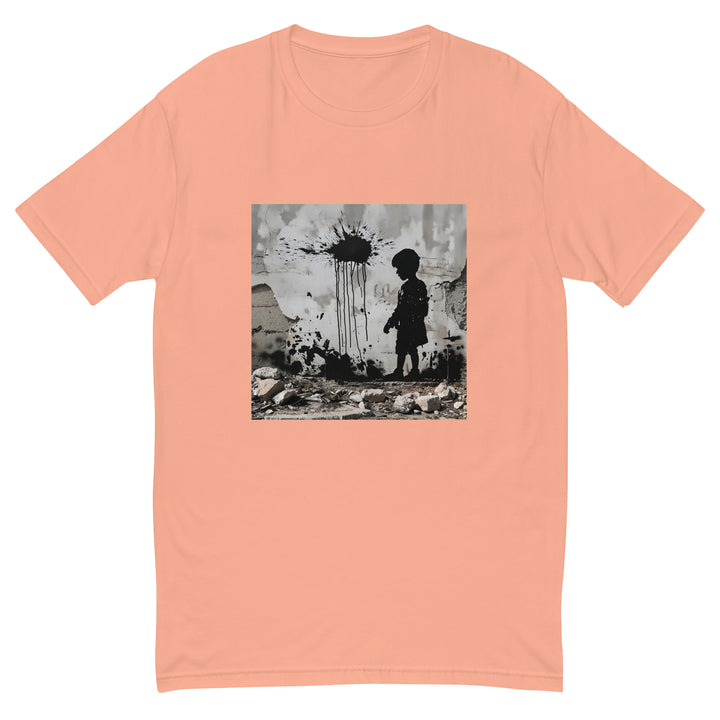 Short Sleeve T-Shirt - Palestine Wall, Mens Fitted T Shirt Desert Pink