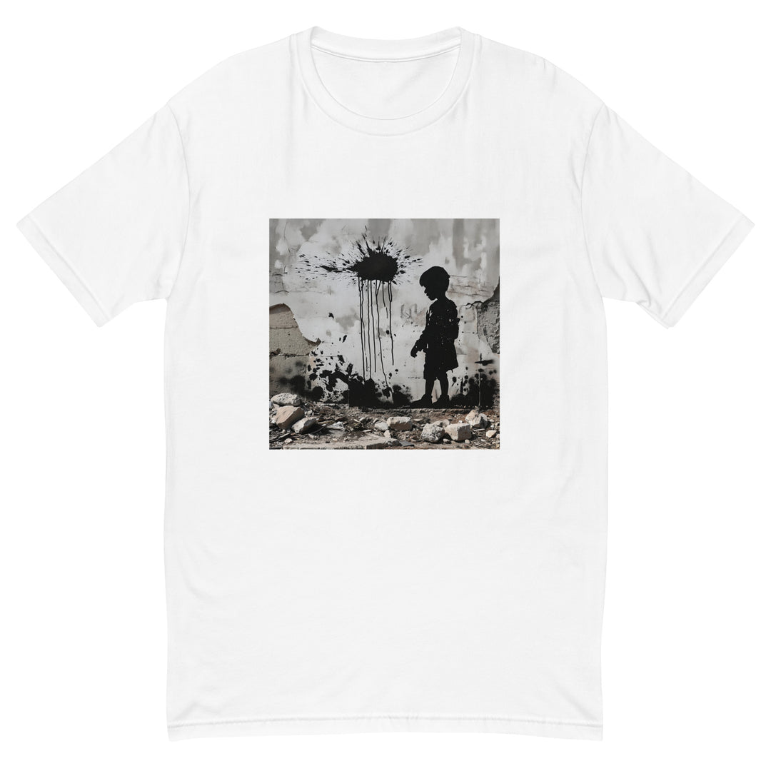 Short Sleeve T-Shirt - Palestine Wall, Mens Fitted T Shirt White