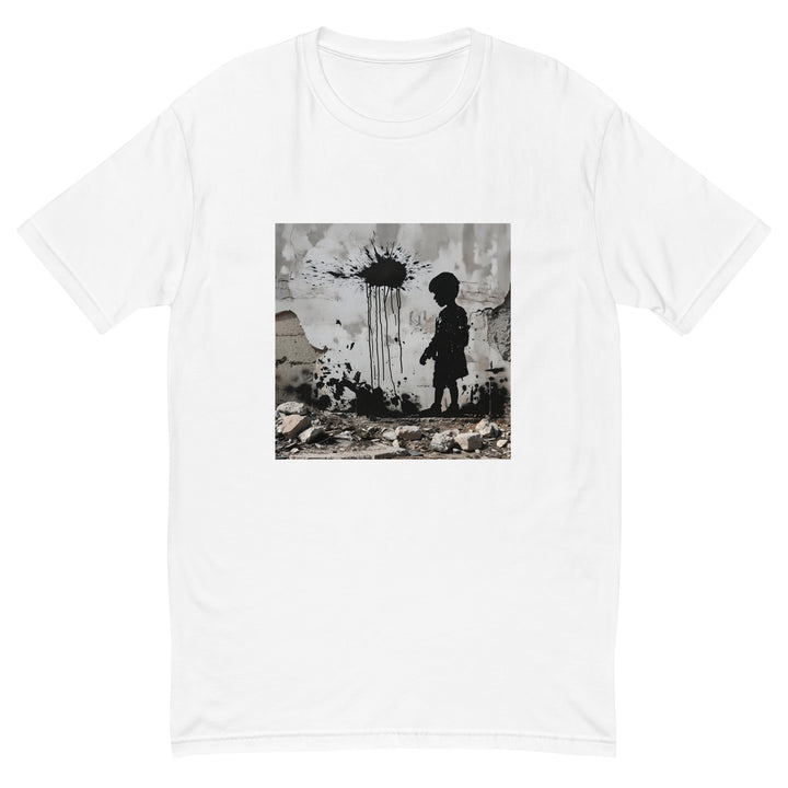 Short Sleeve T-Shirt - Palestine Wall, Mens Fitted T Shirt White