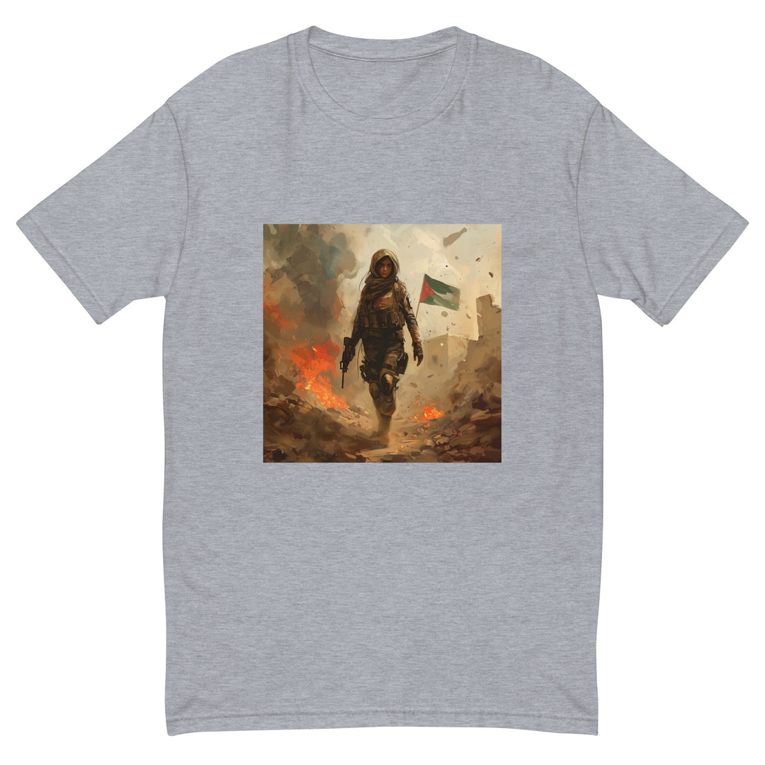Short Sleeve T-Shirt - Resistance, Mens Fitted T Shirt Heather Grey