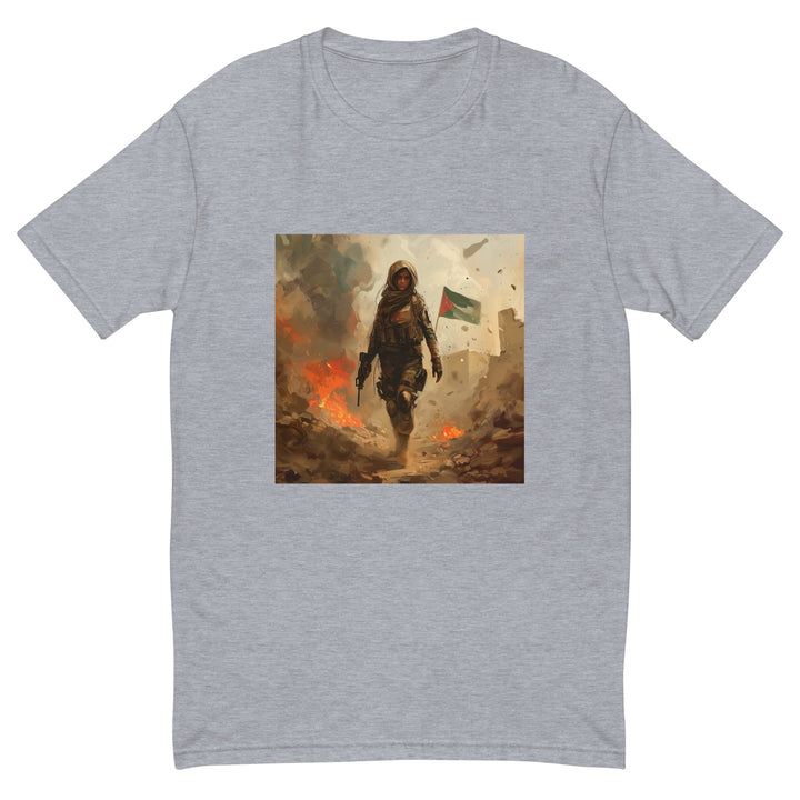 Short Sleeve T-Shirt - Resistance, Mens Fitted T Shirt Heather Grey