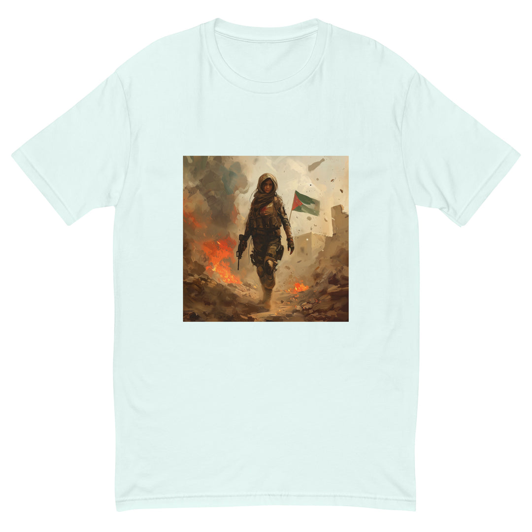 Short Sleeve T-Shirt - Resistance, Mens Fitted T Shirt Light Blue
