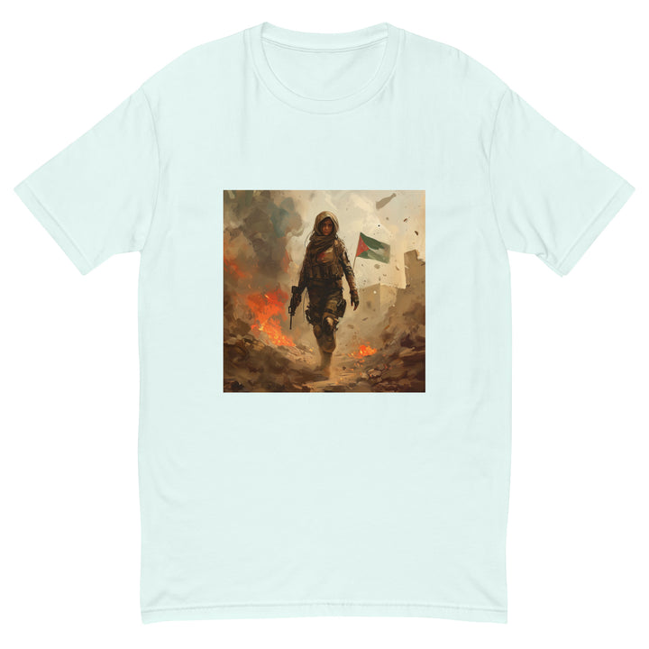 Short Sleeve T-Shirt - Resistance, Mens Fitted T Shirt Light Blue
