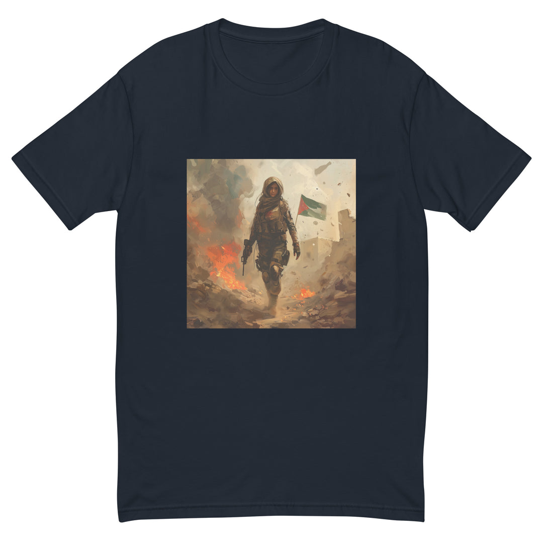 Short Sleeve T-Shirt - Resistance, Mens Fitted T Shirt Midnight Navy