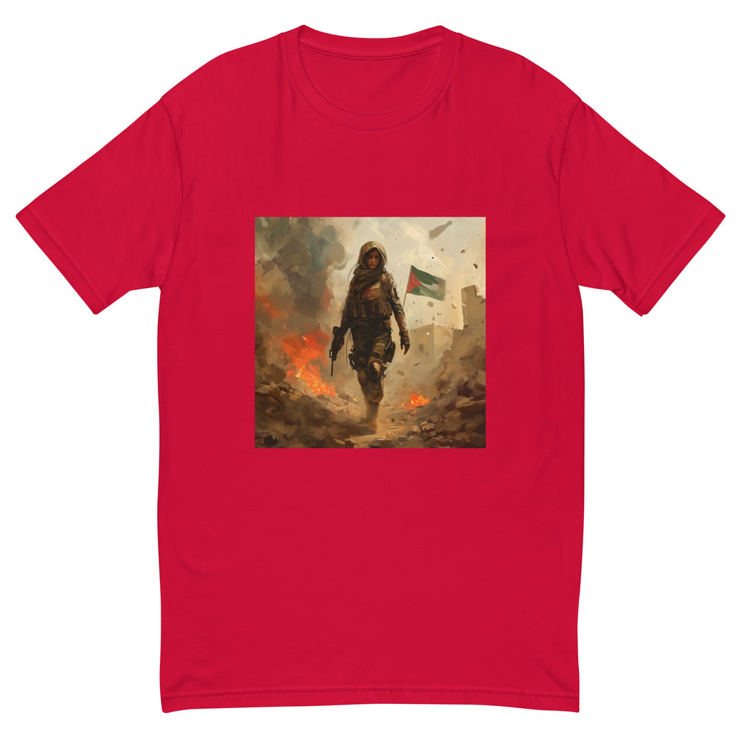 Short Sleeve T-Shirt - Resistance, Mens Fitted T Shirt Red