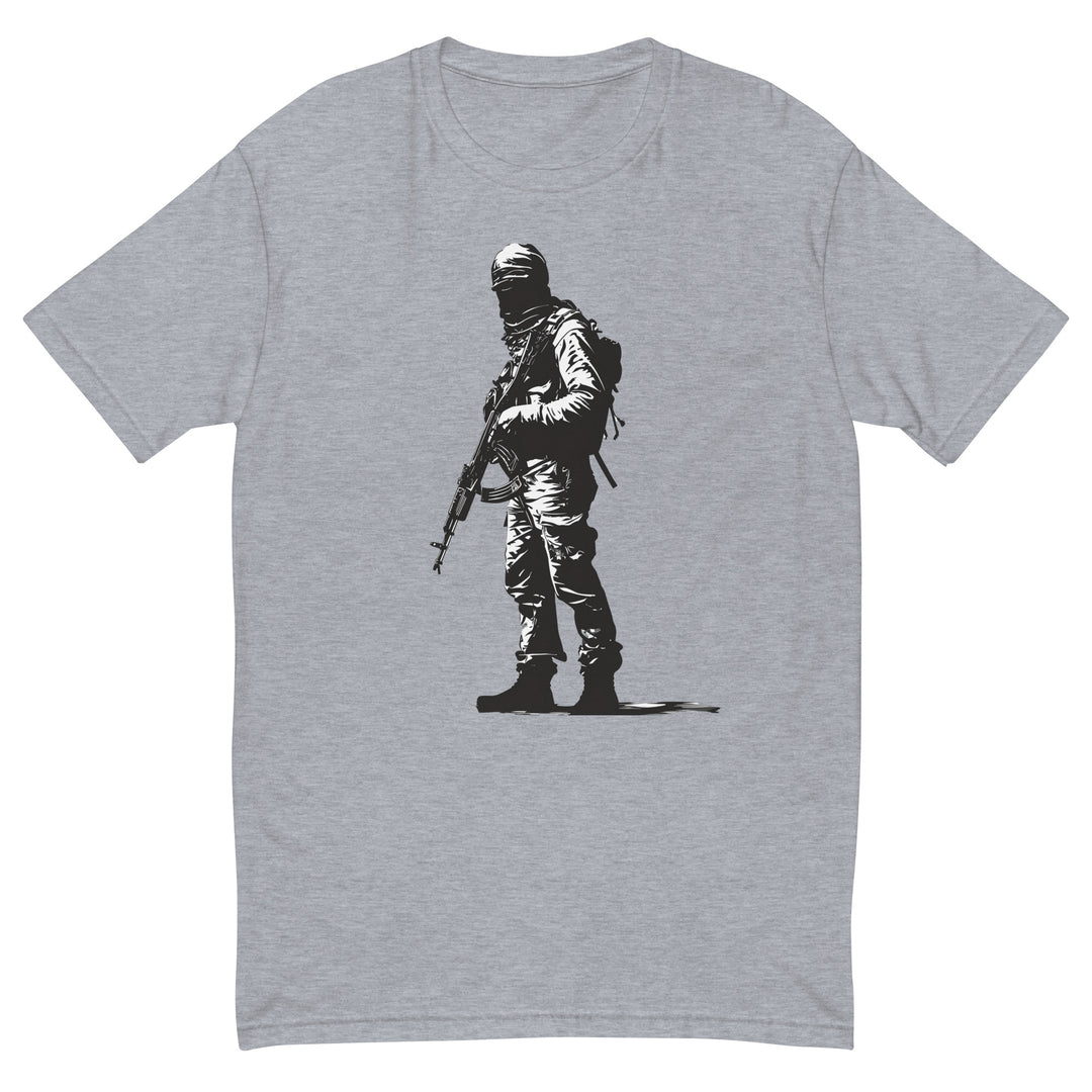 Short Sleeve T-shirt - The Fighter, Mens Fitted T Shirt Heather Grey