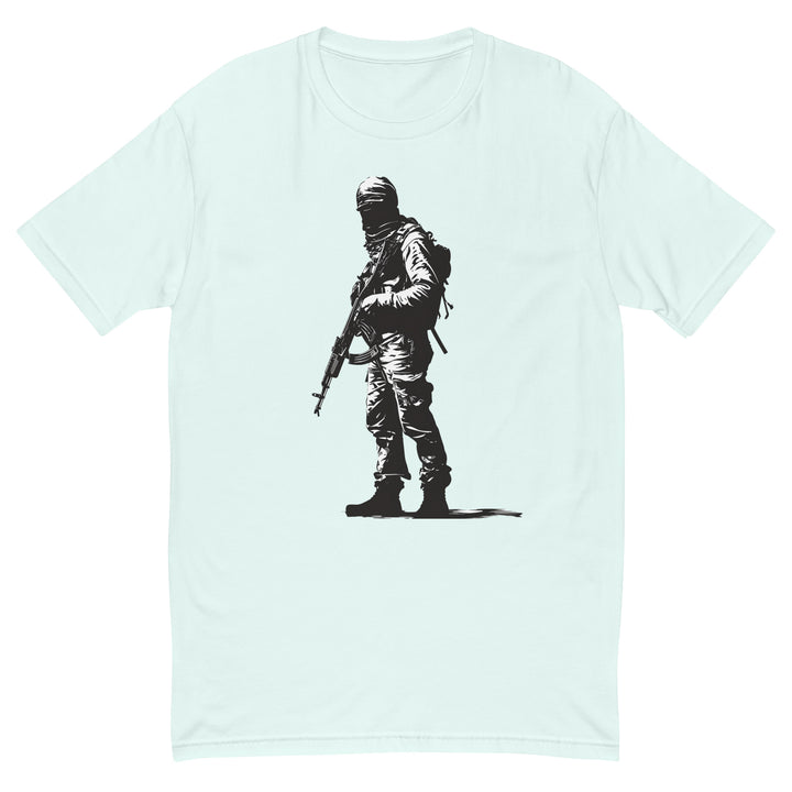 Short Sleeve T-shirt - The Fighter, Mens Fitted T Shirt Light Blue