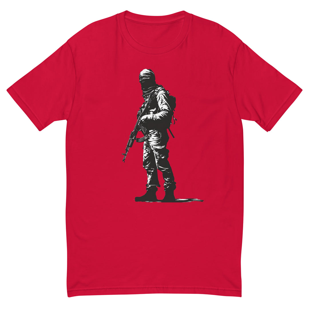 Short Sleeve T-shirt - The Fighter, Mens Fitted T Shirt Red