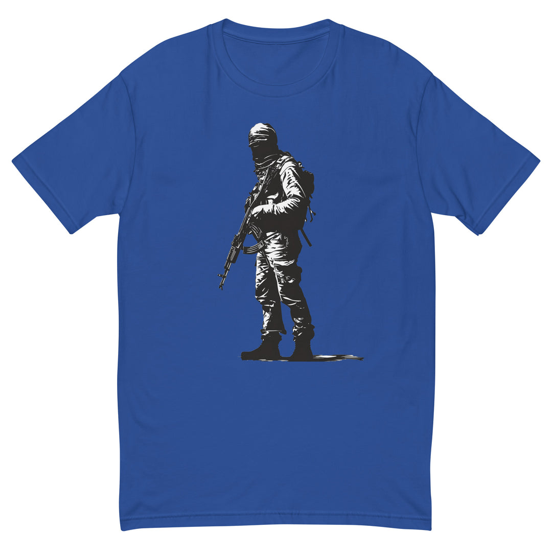 Short Sleeve T-shirt - The Fighter, Mens Fitted T Shirt Royal Blue