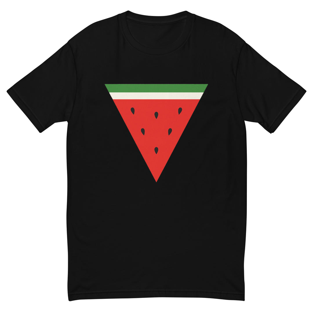 Short Sleeve T-shirt - Triangle Watermelon, Mens Fitted T Shirt Black