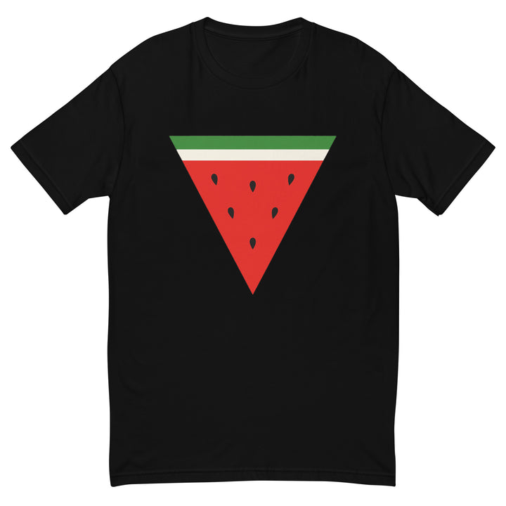 Short Sleeve T-shirt - Triangle Watermelon, Mens Fitted T Shirt Black