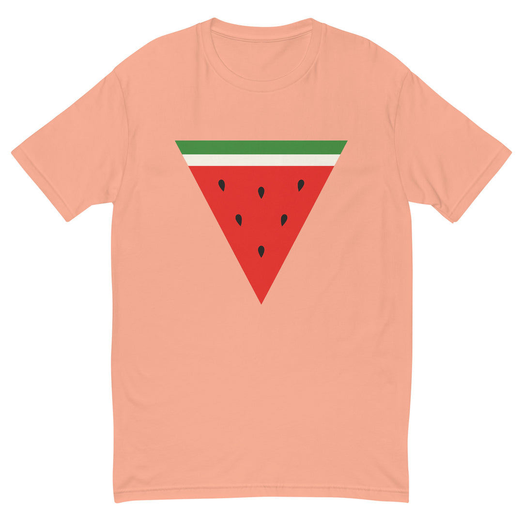 Short Sleeve T-shirt - Triangle Watermelon, Mens Fitted T Shirt Desert Pink