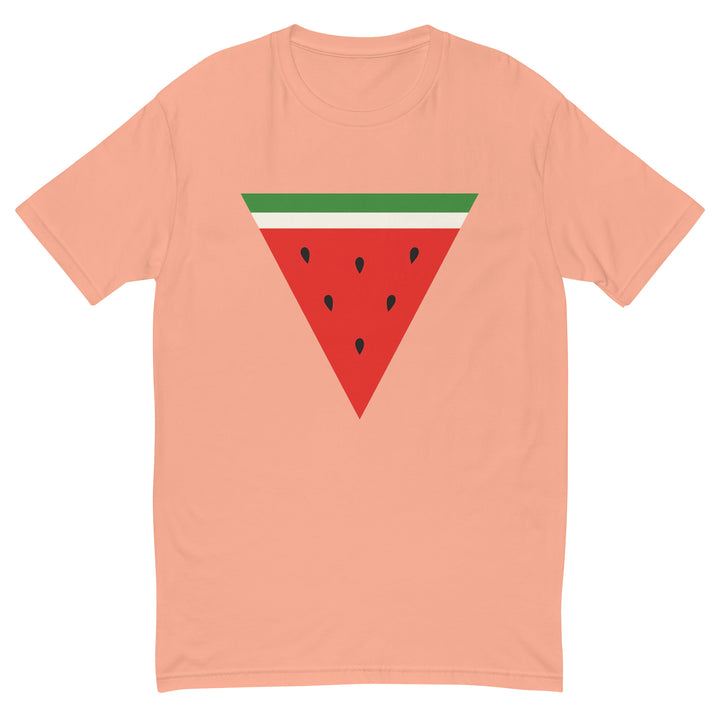 Short Sleeve T-shirt - Triangle Watermelon, Mens Fitted T Shirt Desert Pink