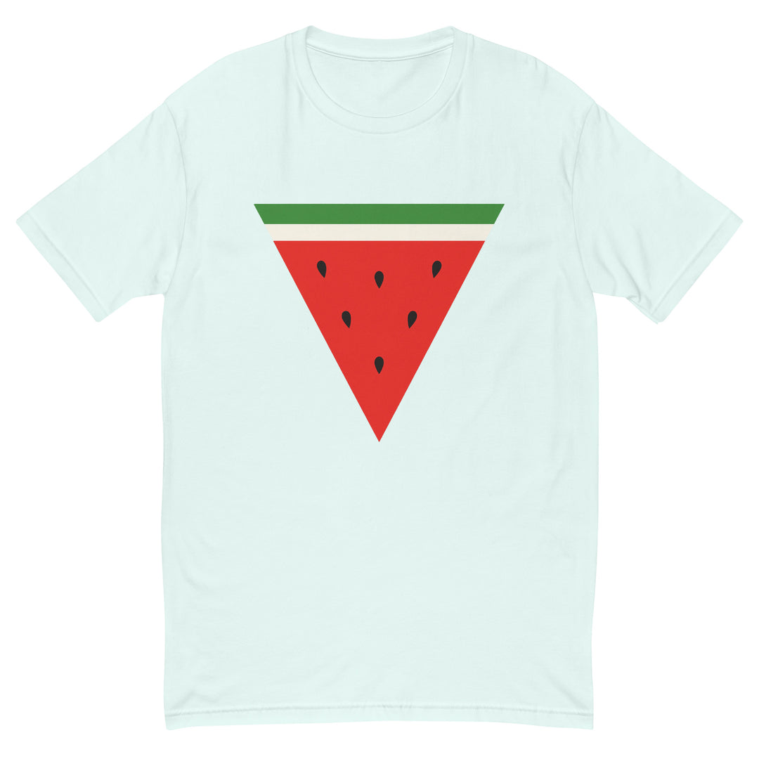 Short Sleeve T-shirt - Triangle Watermelon, Mens Fitted T Shirt Light Blue