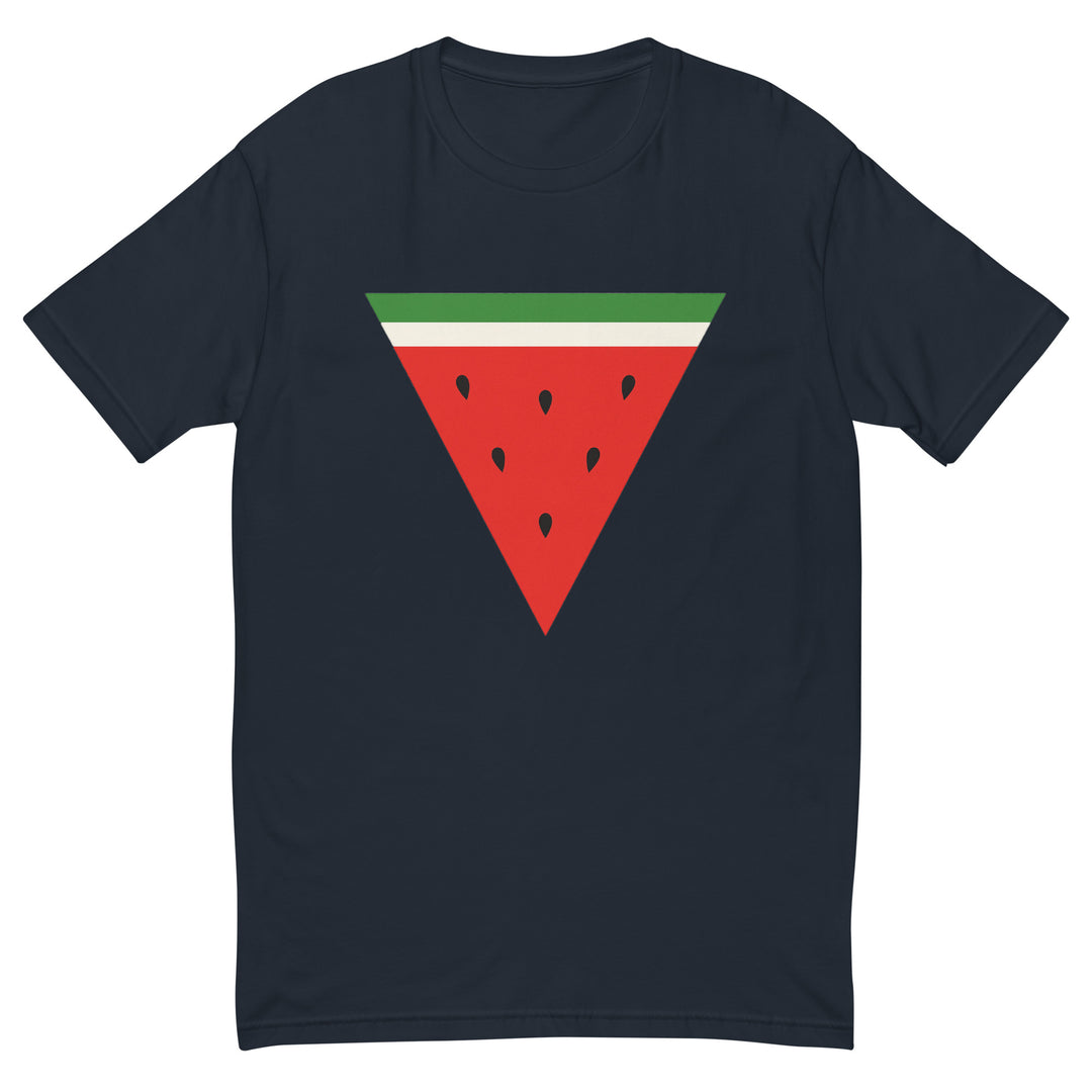 Short Sleeve T-shirt - Triangle Watermelon, Mens Fitted T Shirt Midnight Navy