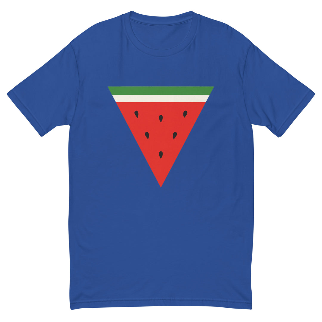 Short Sleeve T-shirt - Triangle Watermelon, Mens Fitted T Shirt Royal Blue