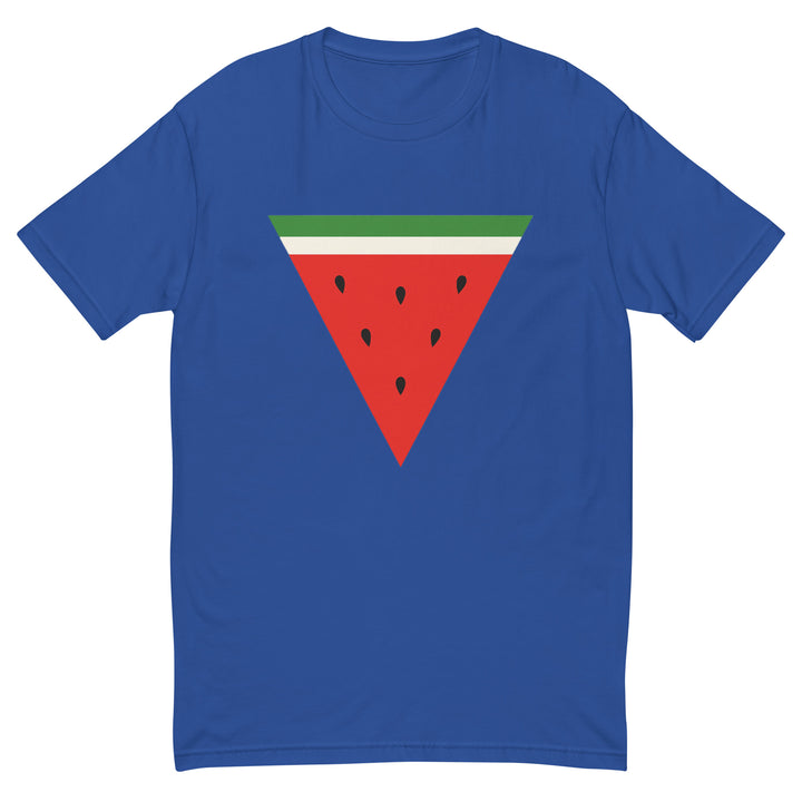 Short Sleeve T-shirt - Triangle Watermelon, Mens Fitted T Shirt Royal Blue