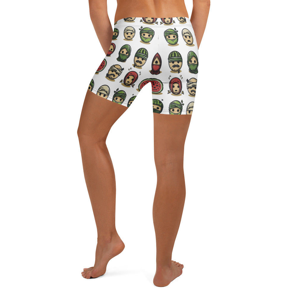 Shorts - Palestine Emoji, White