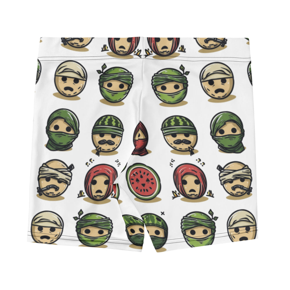 Shorts - Palestine Emoji, White