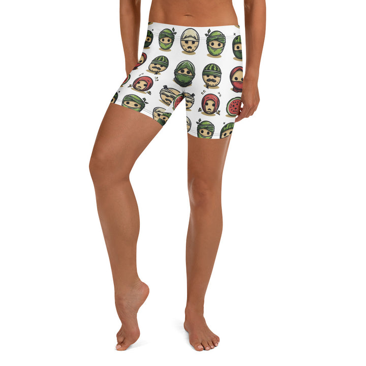 Shorts - Palestine Emoji, White