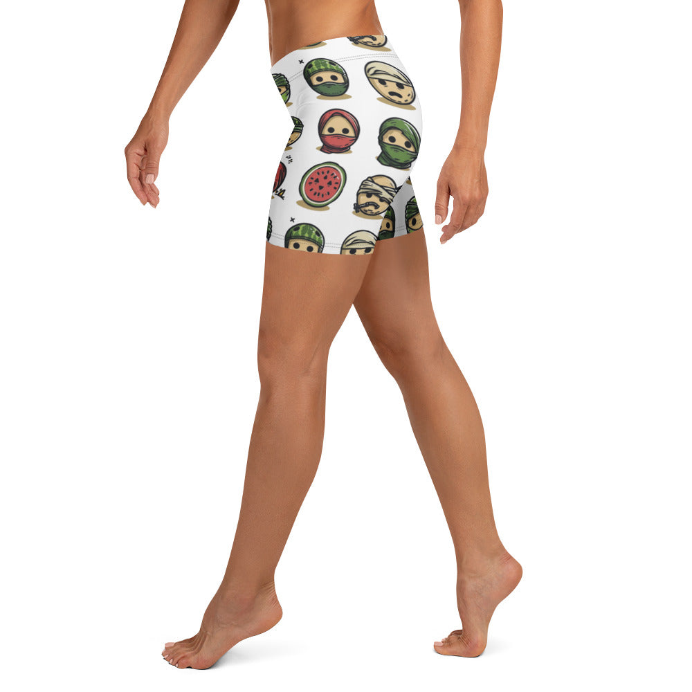 Shorts - Palestine Emoji, White