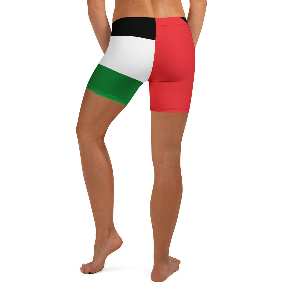 Shorts - Palestine Flag, White