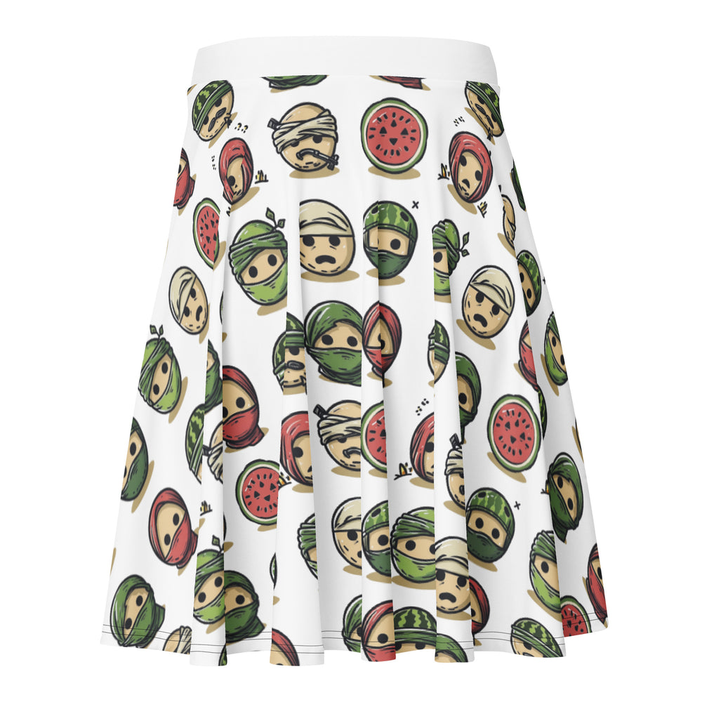 Skater Skirt - Palestine Emoji, Skater Skirt White