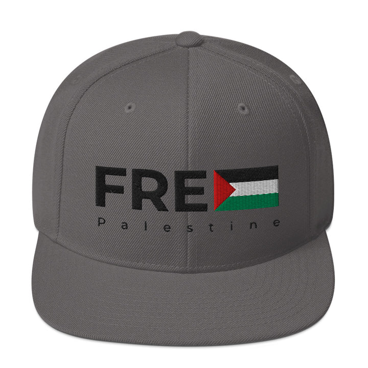 Snapback Hat - Free Palestine, Snapback Dark Grey