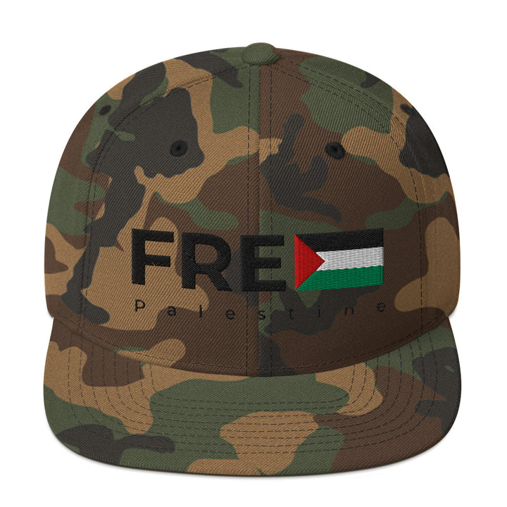 Snapback Hat - Free Palestine, Snapback Green Camo