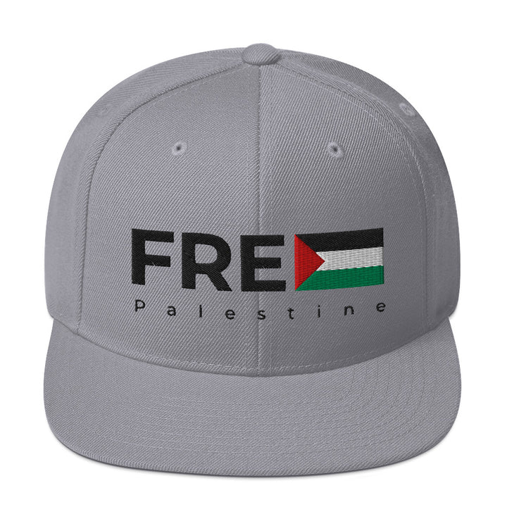 Snapback Hat - Free Palestine, Snapback Silver