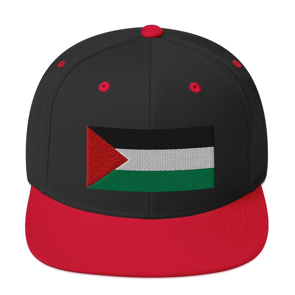 Snapback Hat - Palestine Flag, Snapback Black Red