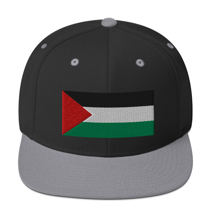 Snapback Hat - Palestine Flag, Snapback Black Silver