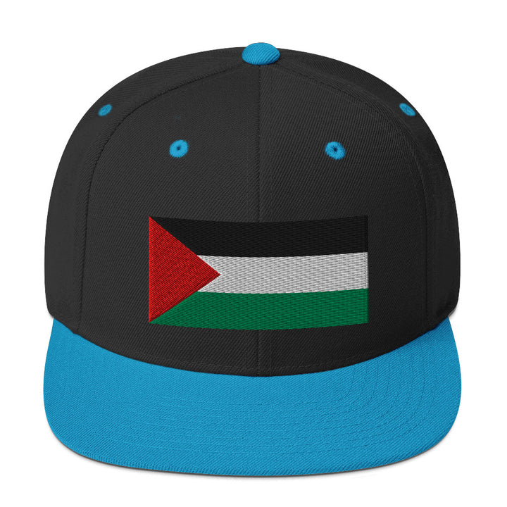 Snapback Hat - Palestine Flag, Snapback Black Teal