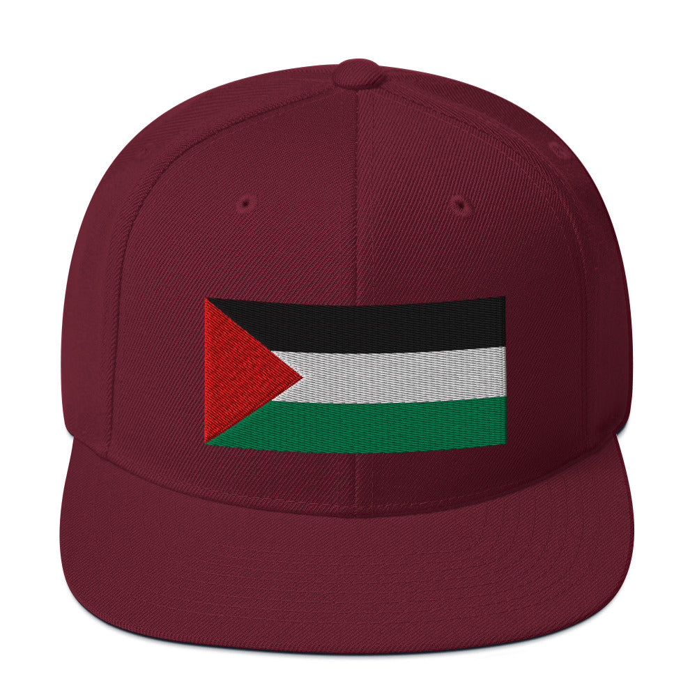 Snapback Hat - Palestine Flag, Snapback Maroon