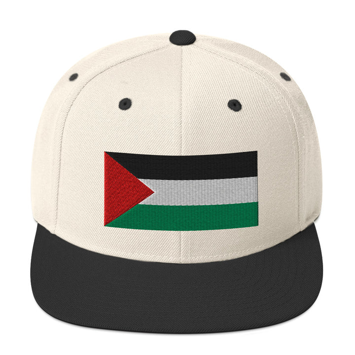 Snapback Hat - Palestine Flag, Snapback Natural Black