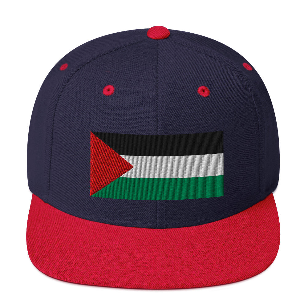 Snapback Hat - Palestine Flag, Snapback Navy Red