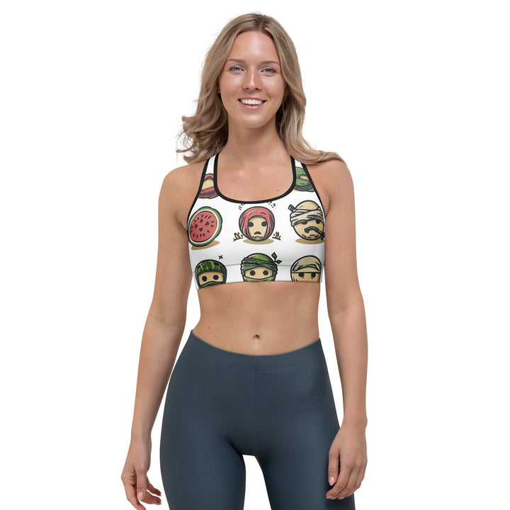 Sports bra - Palestine Emoji, Black