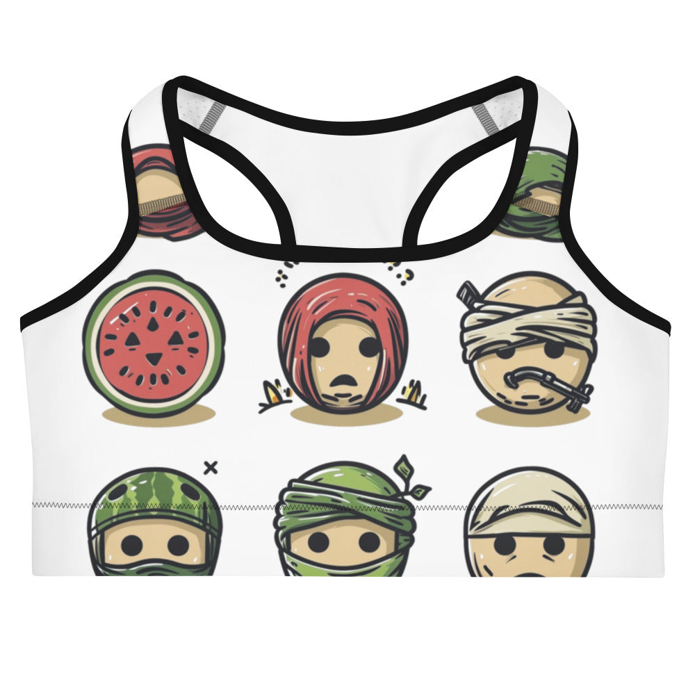 Sports bra - Palestine Emoji, Black