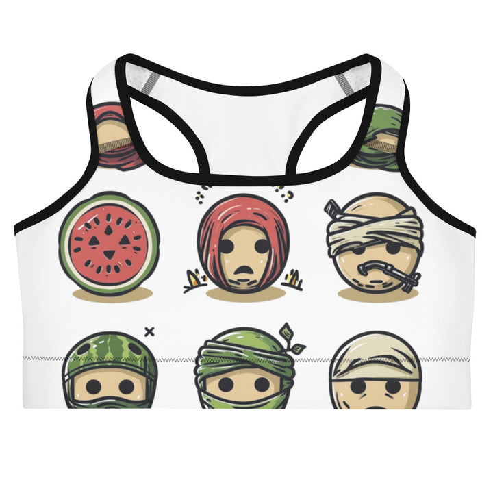 Sports bra - Palestine Emoji, Black