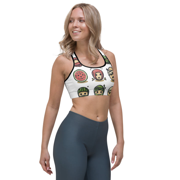 Sports bra - Palestine Emoji, Black