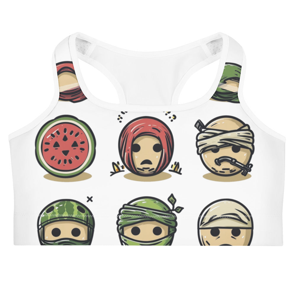 Sports bra - Palestine Emoji, White