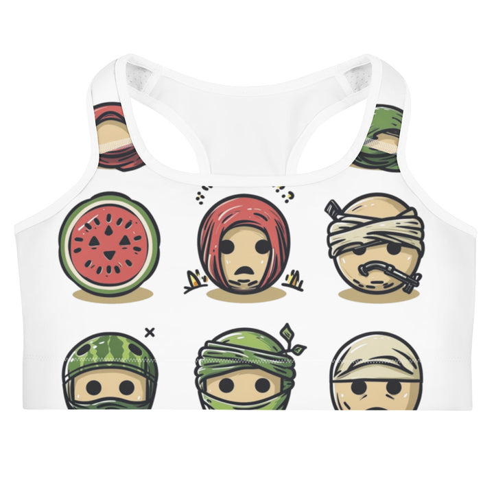 Sports bra - Palestine Emoji, White
