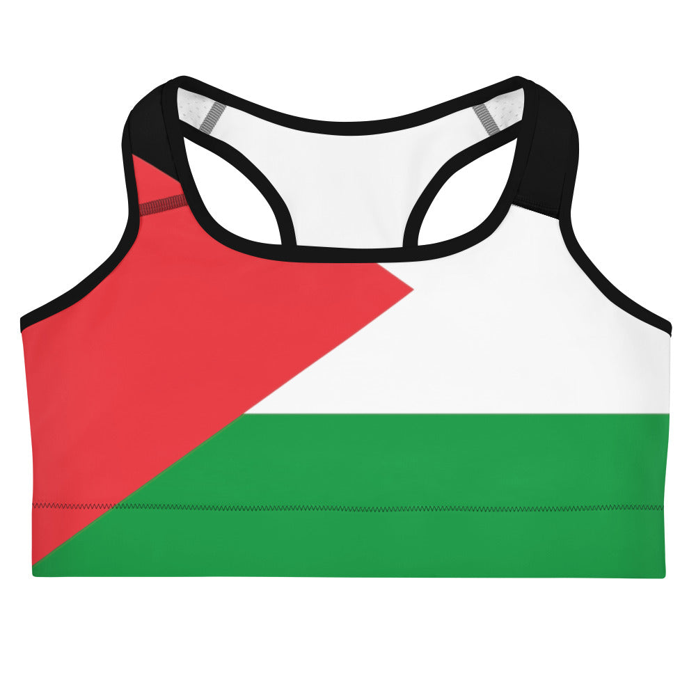 Sports bra - Palestine Flag, Black