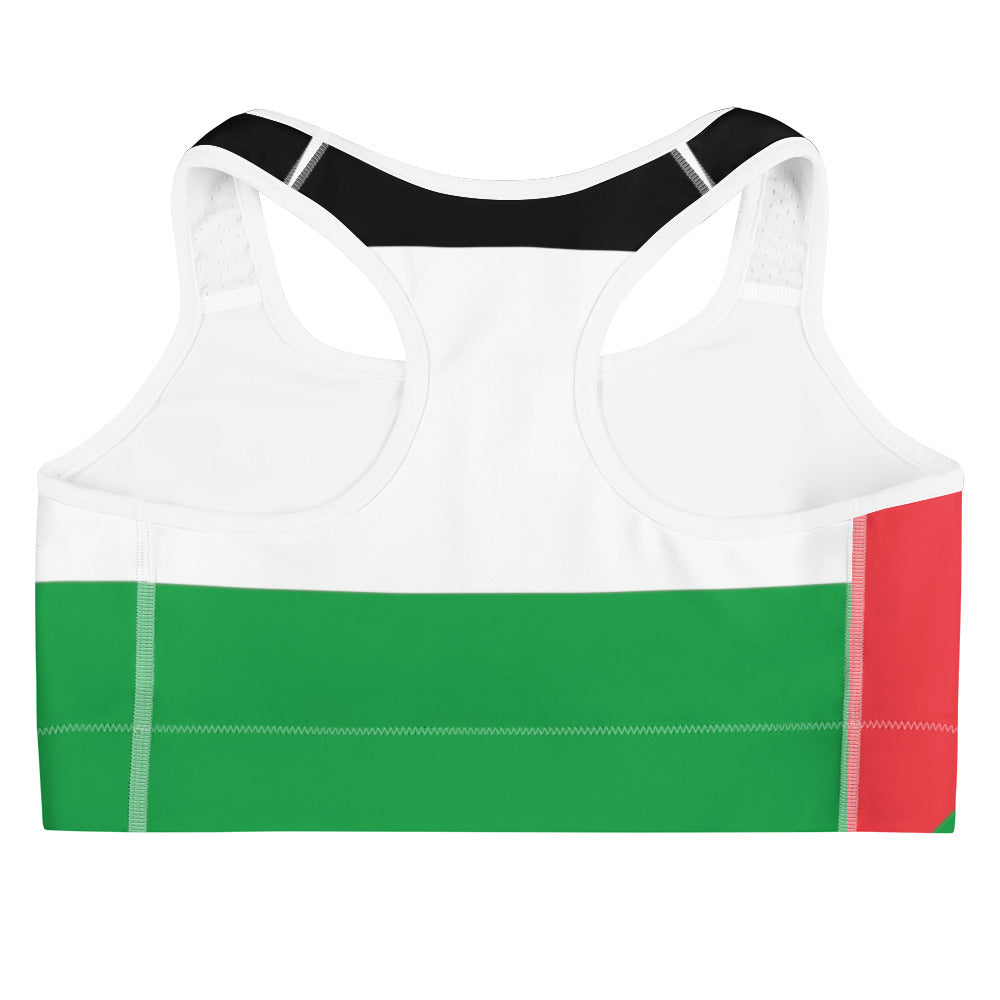 Sports bra - Palestine Flag, White
