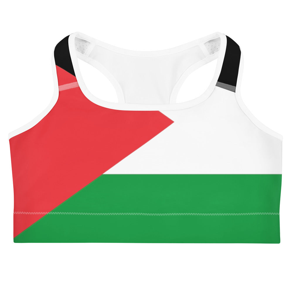 Sports bra - Palestine Flag, White