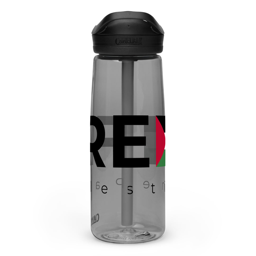 Sports water bottle - Free Palestine, Charcoal