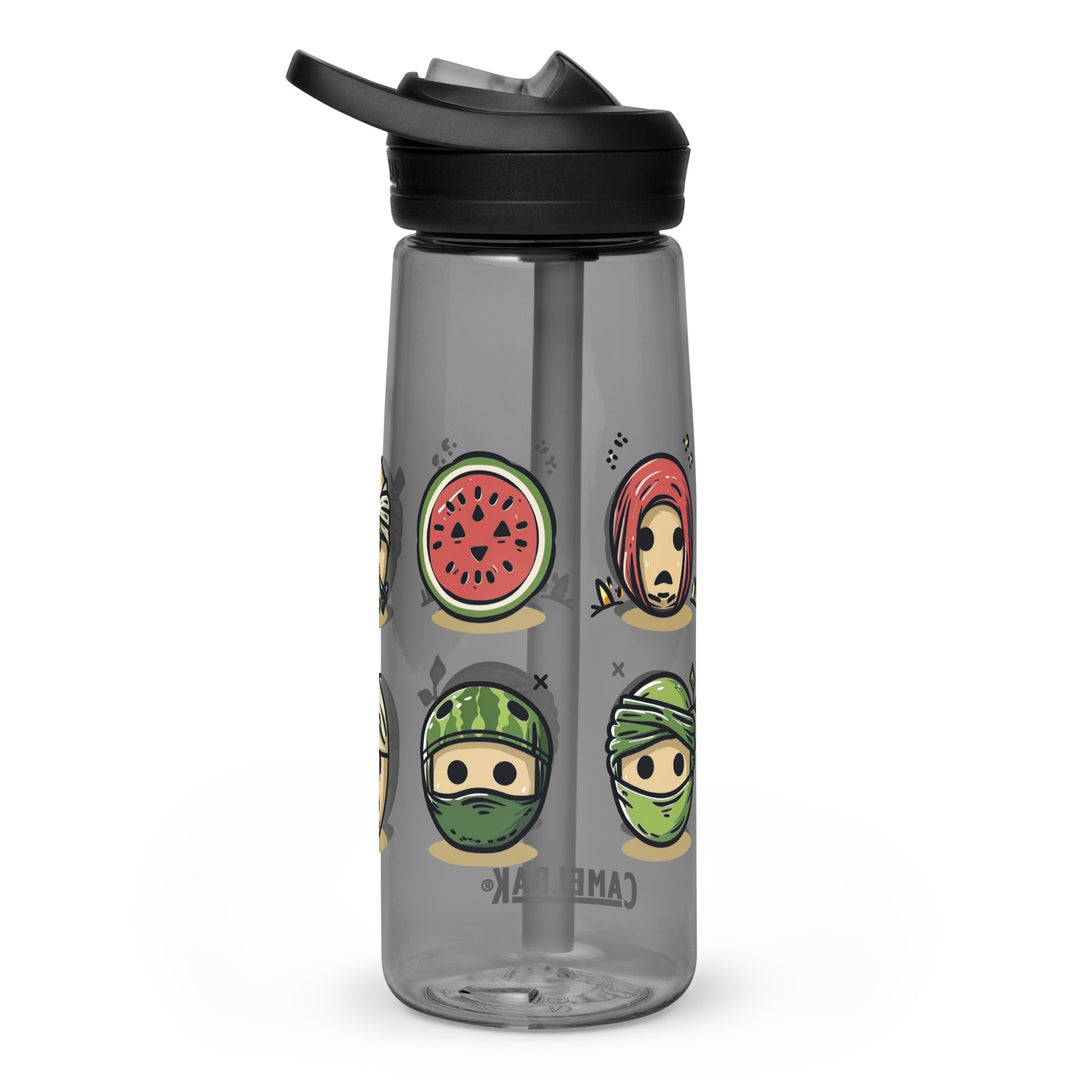 Sports water bottle - Palestine Emoji, Charcoal