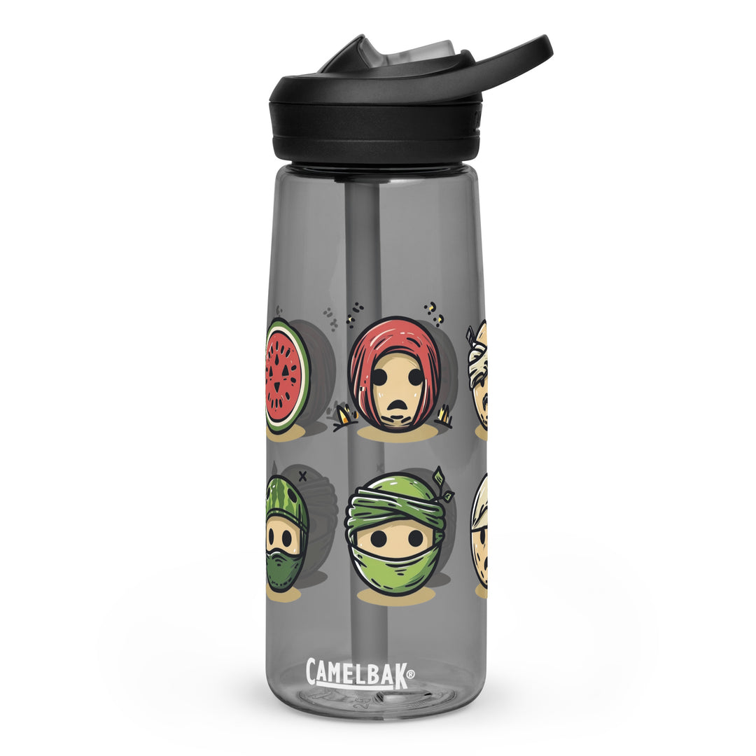 Sports water bottle - Palestine Emoji, Charcoal